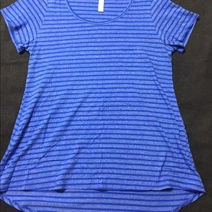 Lularoe royal blue stripe classic tee - large